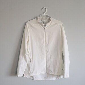 Adidas Womens Sz M White Energy Running Full Zip Sheer Activewear Light‎ Jacket